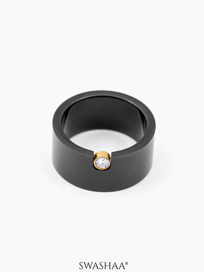Malcolm Black Silhouette Diamond Band Men's Ring