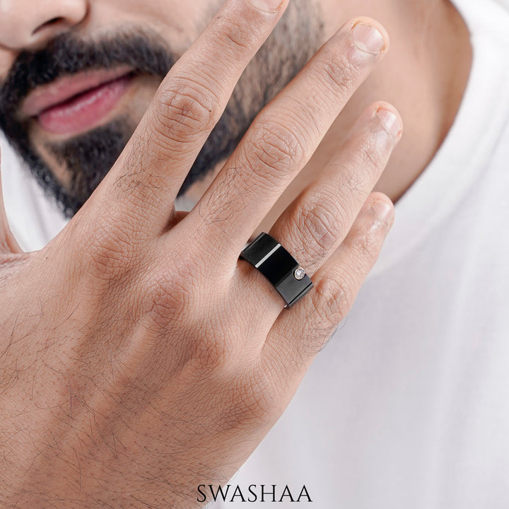 Malcolm Black Men's Ring - Swashaa