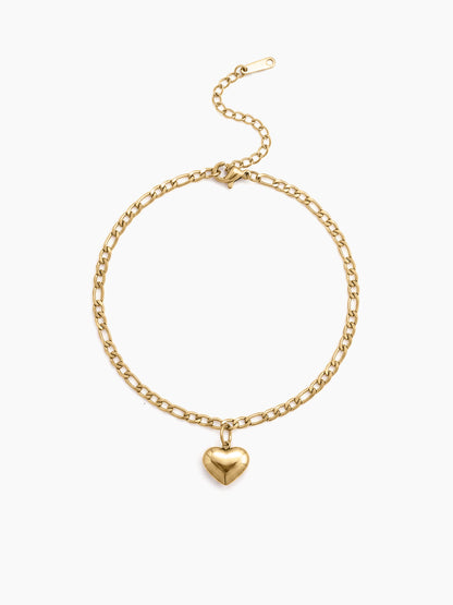 Malia Heart Charms 18K Gold Plated Women's Anklet