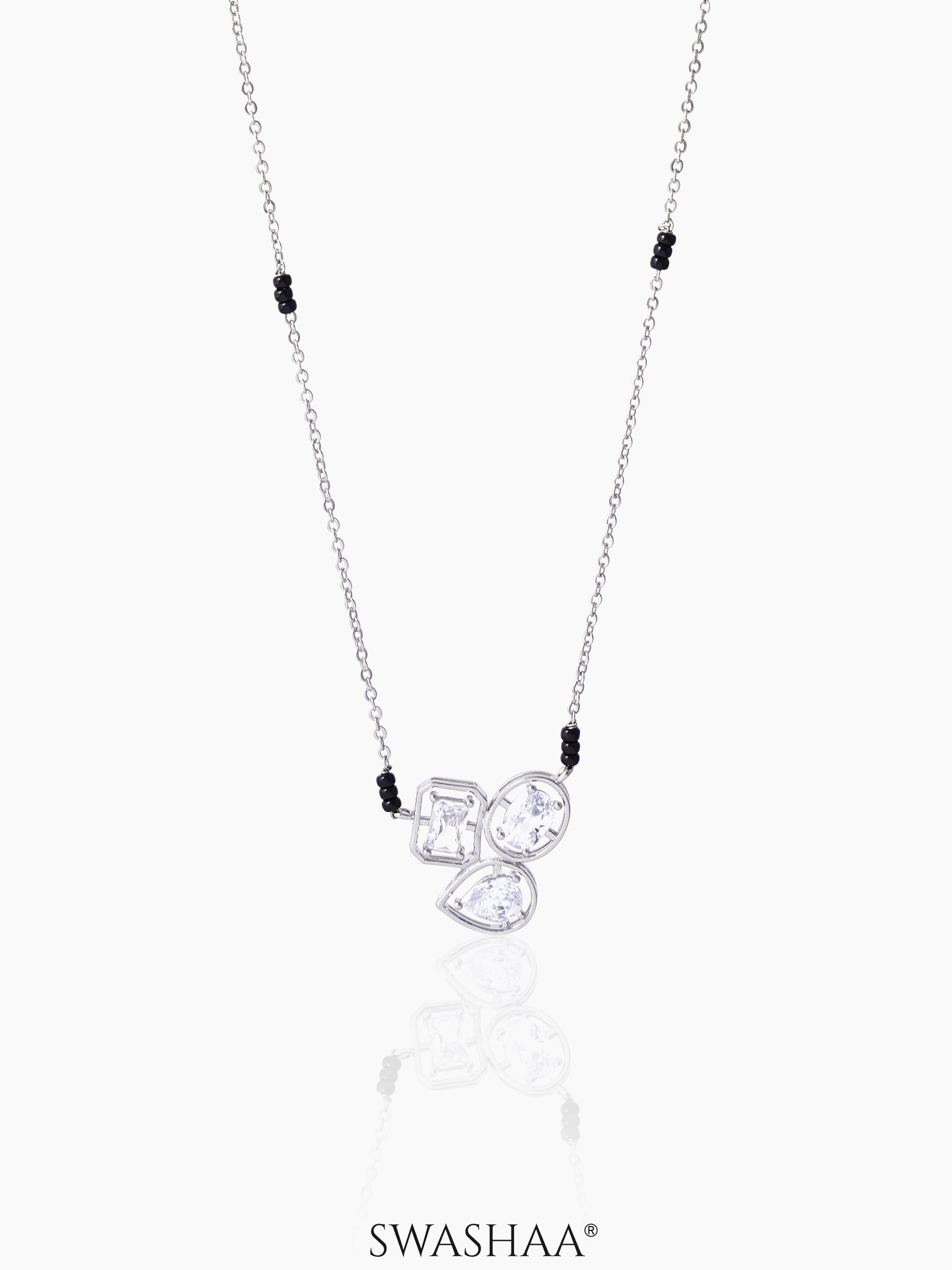 Malti Solitaire Silver Mangalsutra