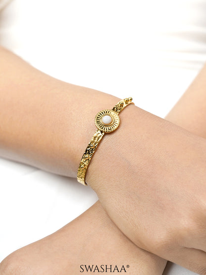 Manaha White Pearl 18K Gold Plated Cuff Bracelet