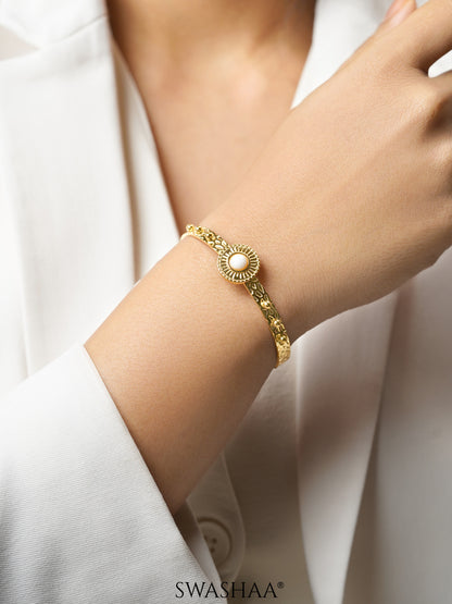Manaha White Pearl 18K Gold Plated Cuff Bracelet