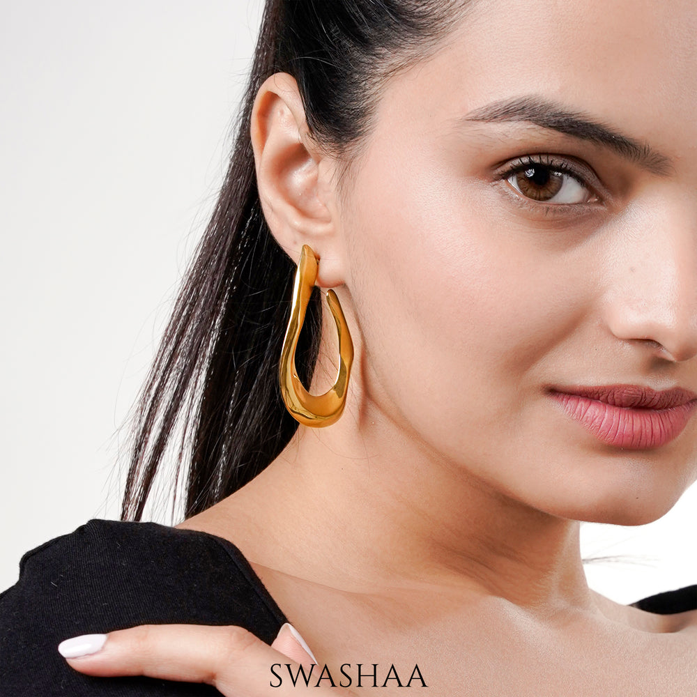 Manha 18K Gold Plated Earrings - Swashaa