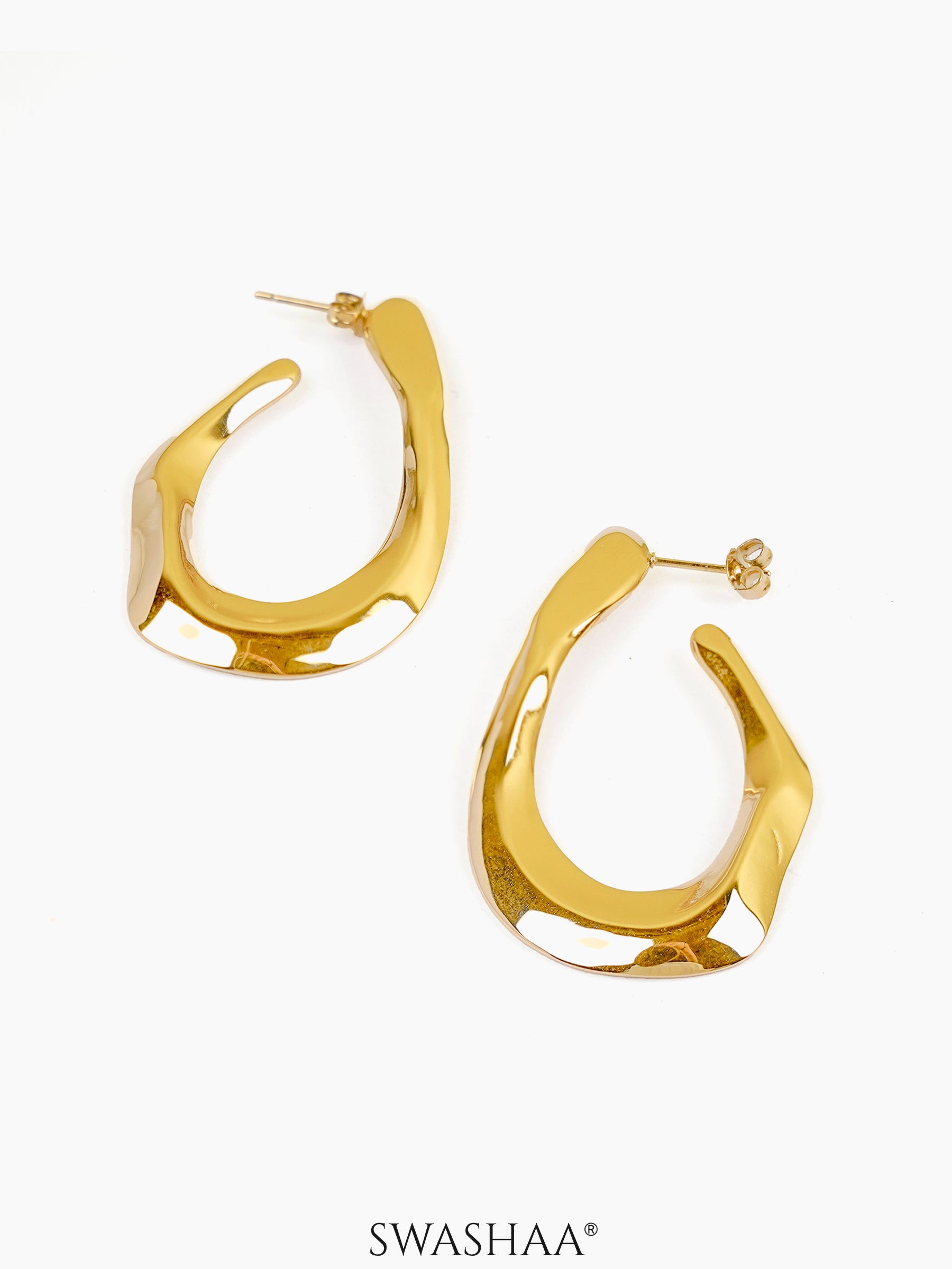 Manha Silhouette 18K Gold Plated Hoop Earrings