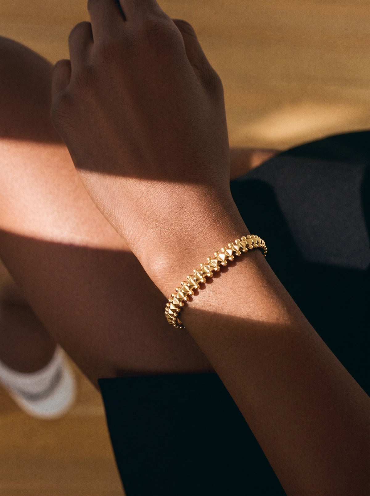 Manya Textured 18K Gold Plated Cuff Bracelet