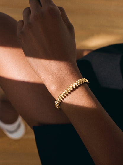 Manya Textured 18K Gold Plated Cuff Bracelet
