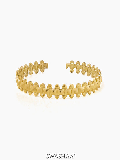 Manya Textured 18K Gold Plated Cuff Bracelet