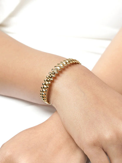 Manya Textured 18K Gold Plated Cuff Bracelet