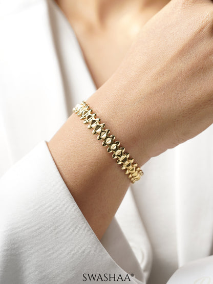 Manya Textured 18K Gold Plated Cuff Bracelet