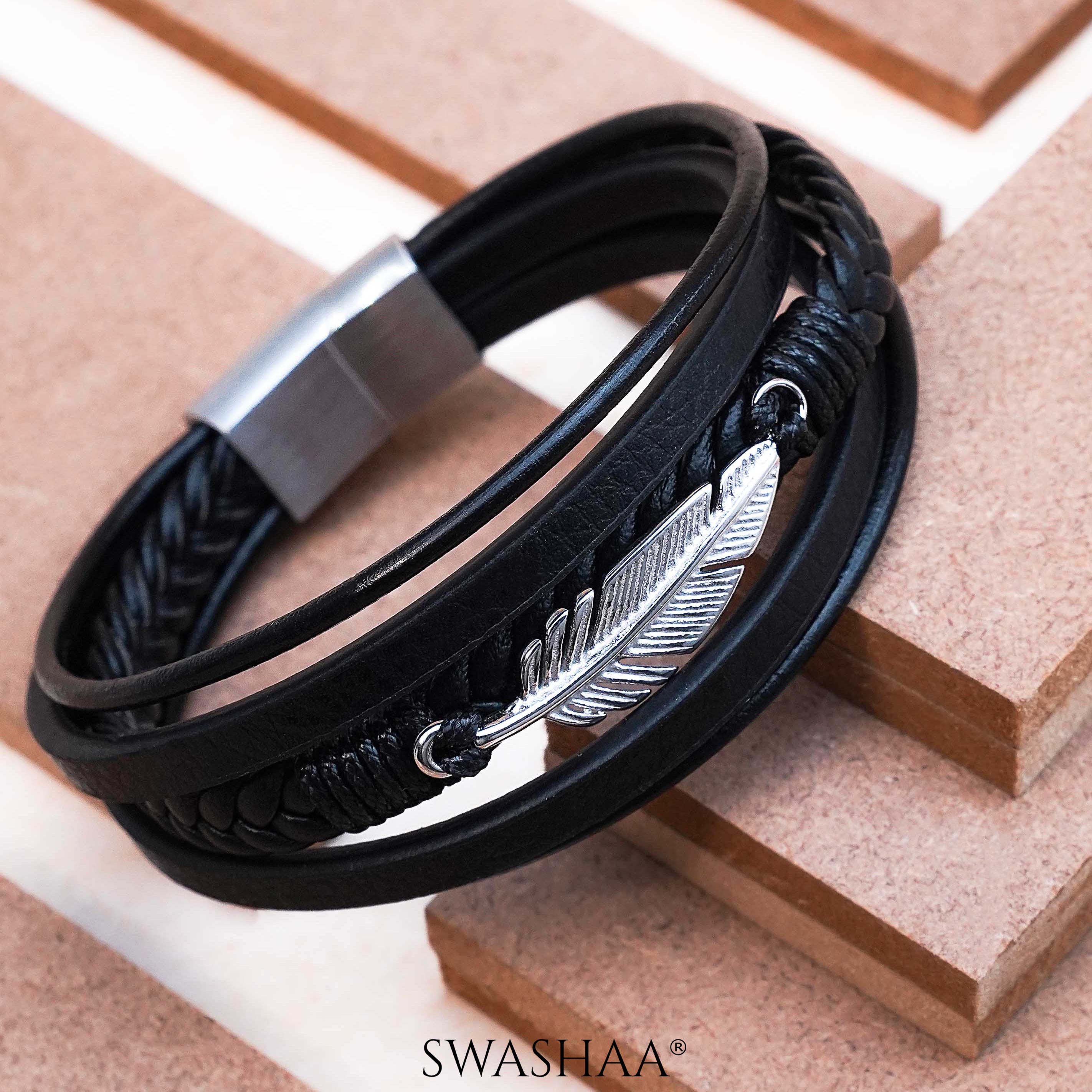 Men's Wide Leather Bracelets | 22 Styles for men in stock