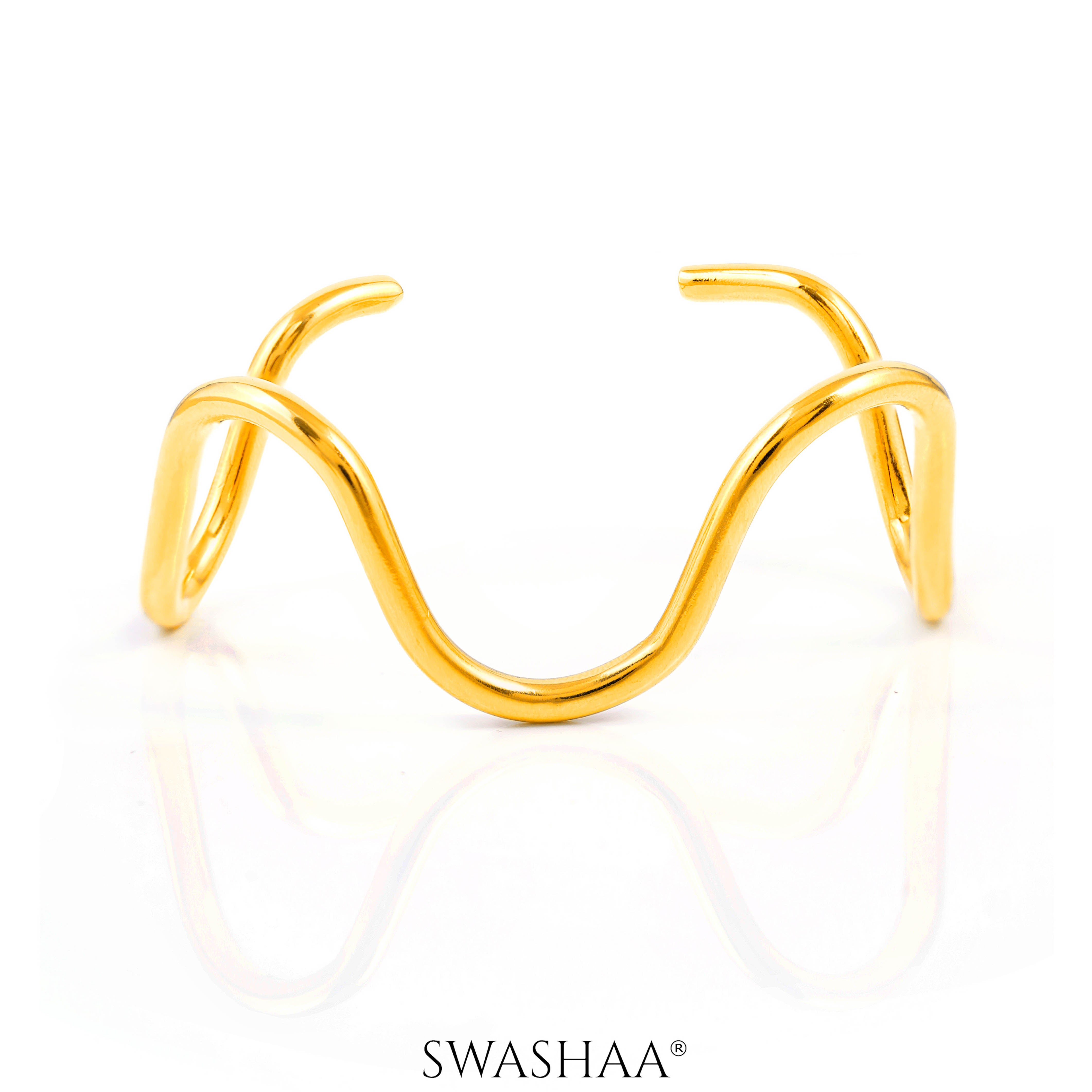 Marcella 18K Gold Plated Cuff Kada Bracelet
