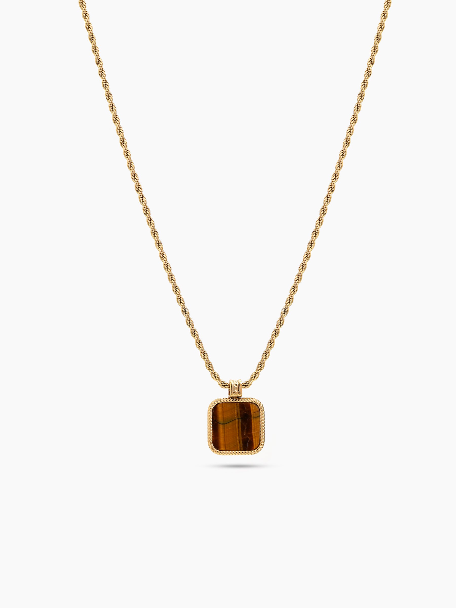 Marcus Square Frame 18K Gold Plated Men's Chain Pendant
