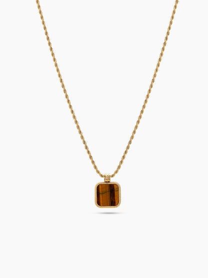 Marcus Square Frame 18K Gold Plated Men's Chain Pendant