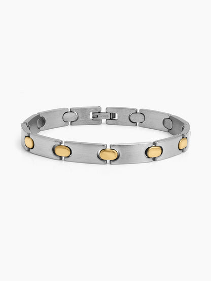 Marek Link Silver 18K Gold Plated Two tone Men's Loose Bracelet