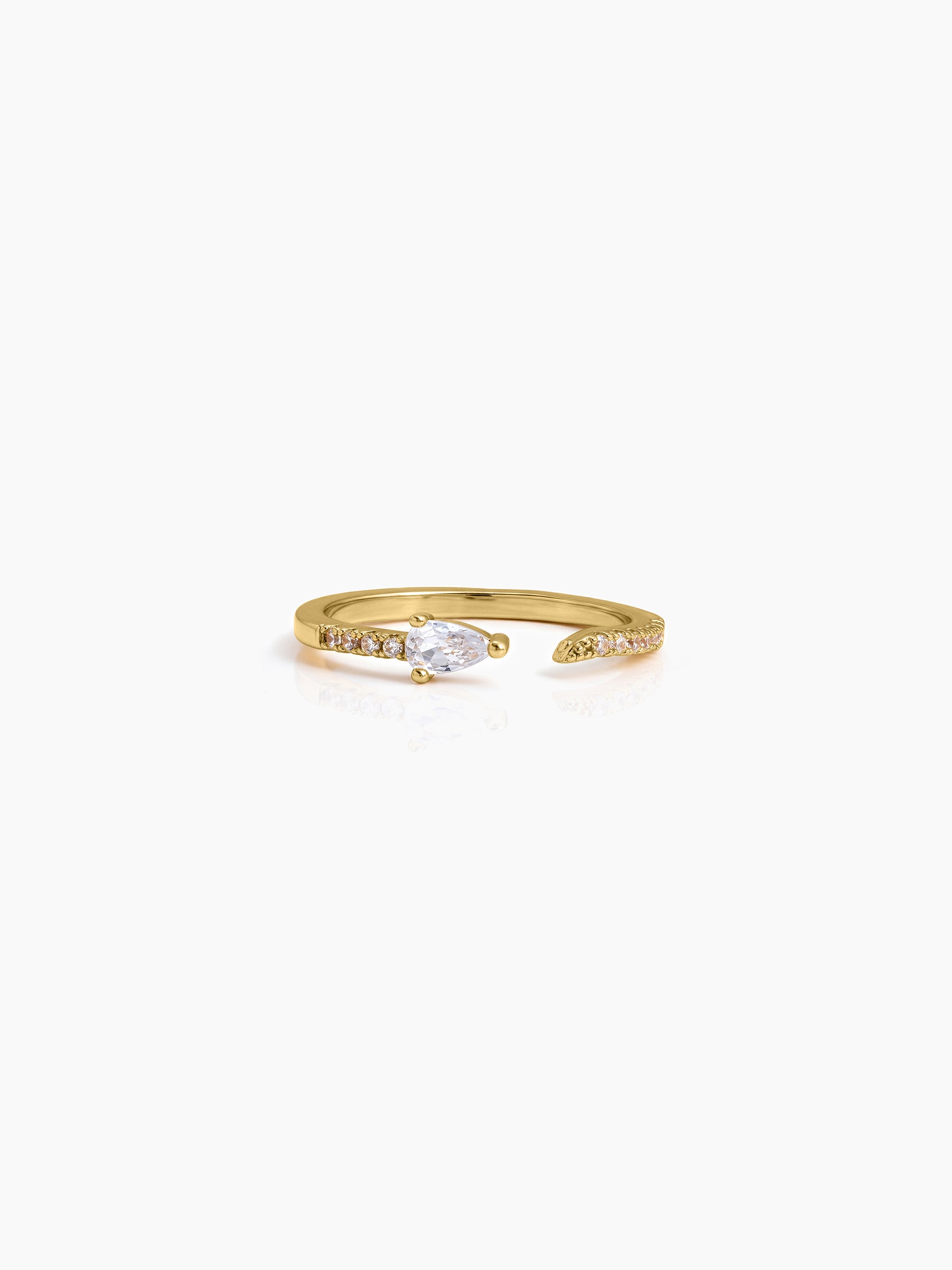 Marena Pear Diamond 18K Gold Plated Women's Ring - Swashaa