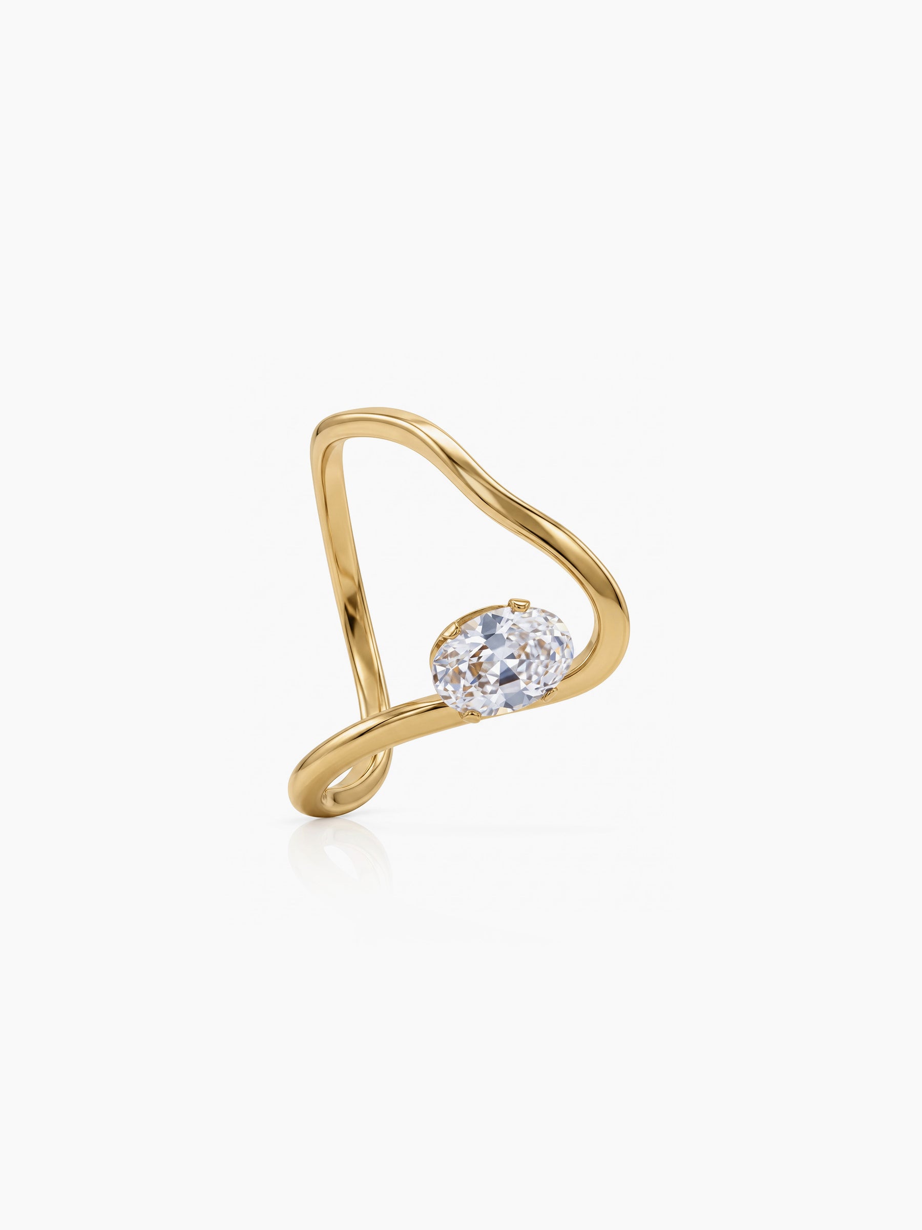Margot Solitaire Diamond 18K Gold Plated Women's Ring