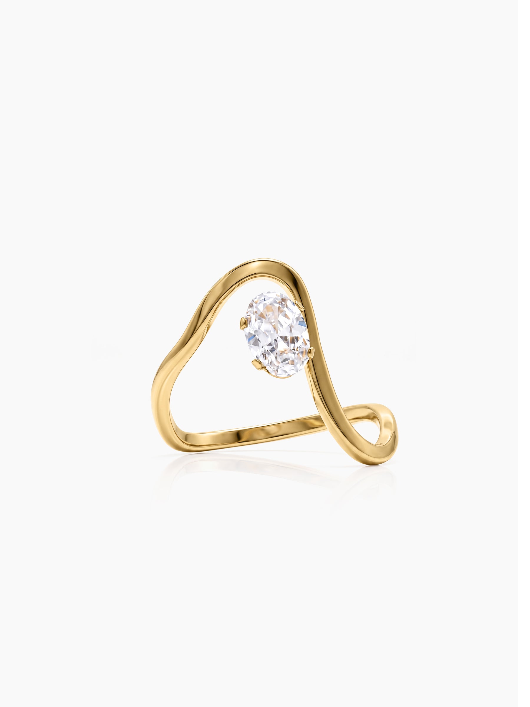 Margot Solitaire Diamond 18K Gold Plated Women's Ring