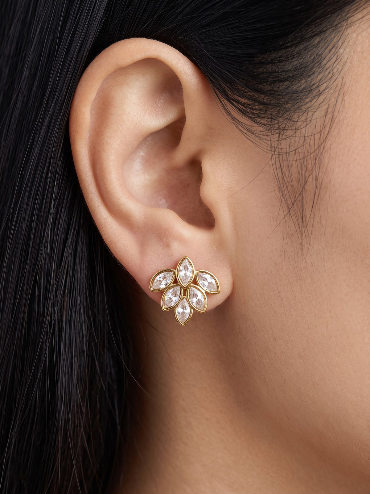 Mariglen Diamond 18K Gold Plated Women's Stud Earrings