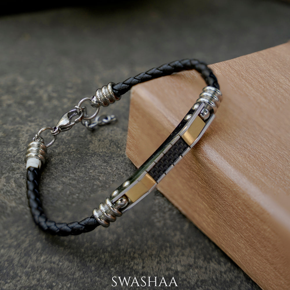Mario Men's Leather Bracelet - Swashaa