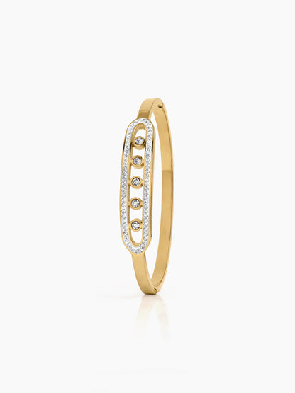Marixa Diamond 18K Gold Tone Plated Women's Band Bracelet