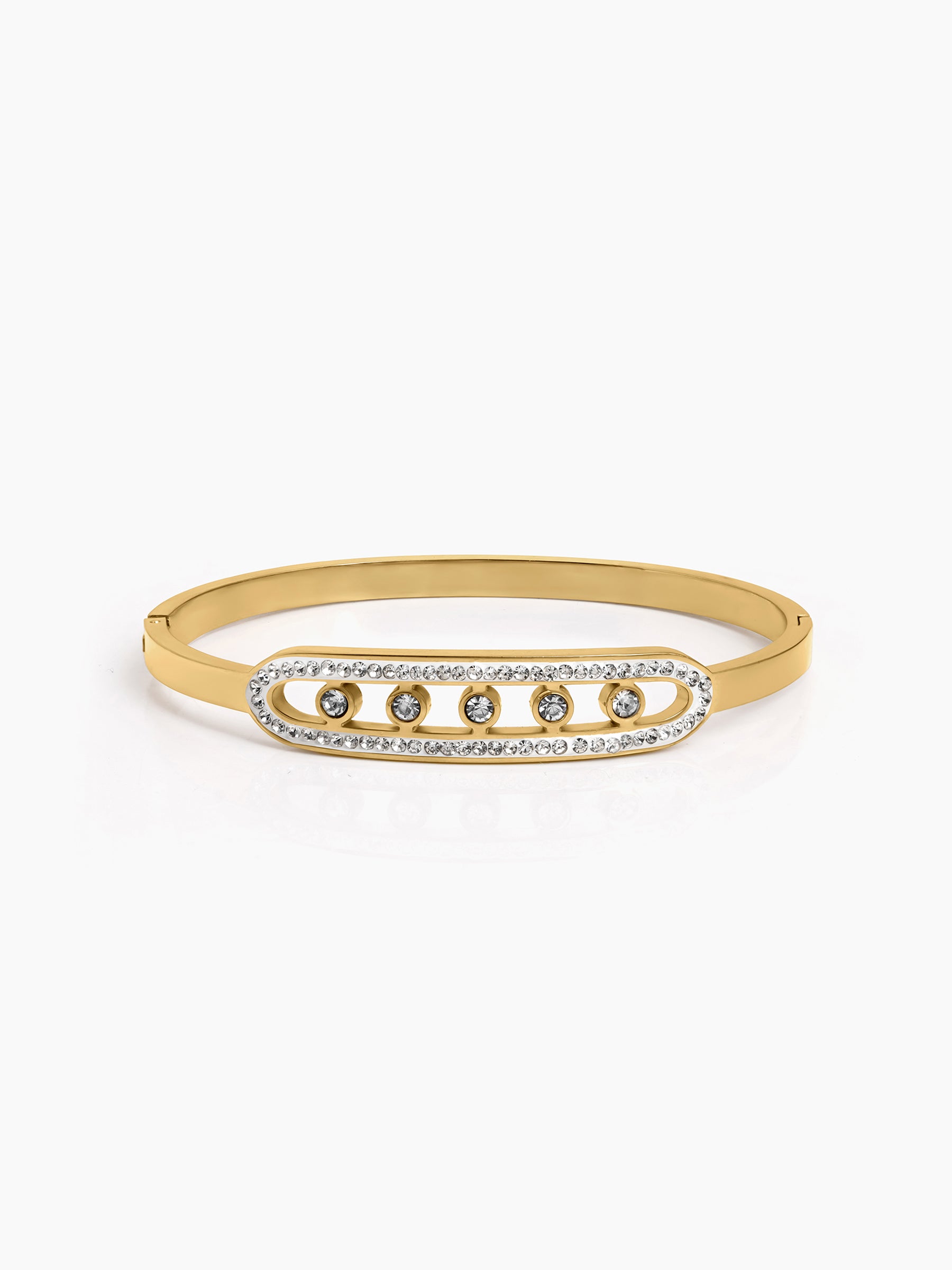 Marixa Diamond 18K Gold Tone Plated Women's Band Bracelet