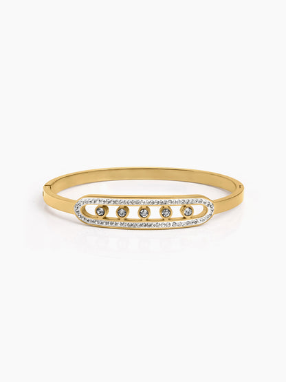 Marixa Diamond 18K Gold Tone Plated Women's Band Bracelet