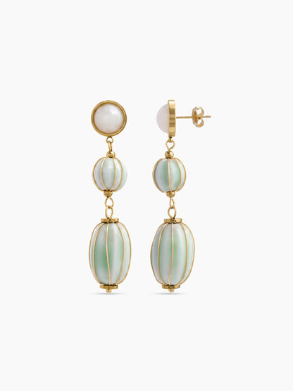 Mariza Beaded 18K Gold Plated Women's Stud Earrings