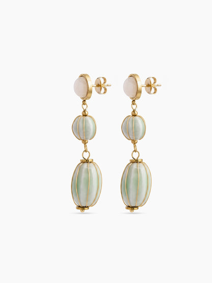 Mariza Beaded 18K Gold Plated Women's Stud Earrings