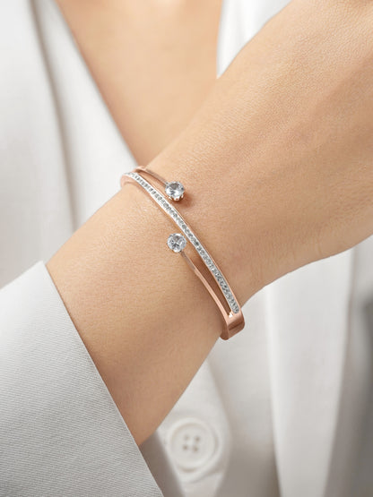 Marka Diamond Solitaire Rosegold Plated Bracelet