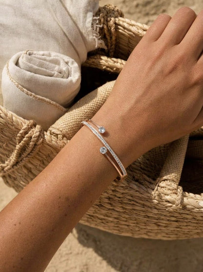 Marka Diamond Solitaire Rosegold Plated Bracelet