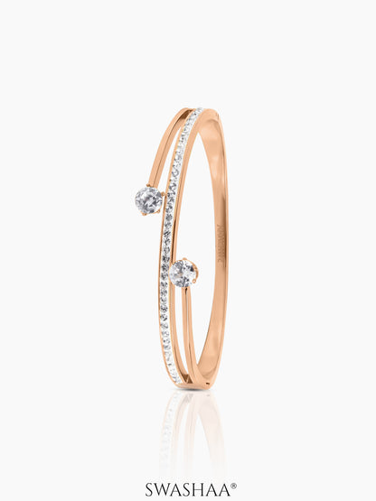 Marka Diamond Solitaire Rosegold Plated Bracelet