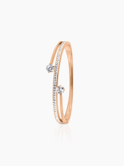 Marka Diamond Solitaire Rosegold Plated Bracelet