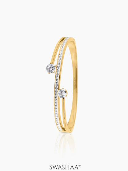 Marka Diamond Solitaire 18K Gold Plated Bracelet