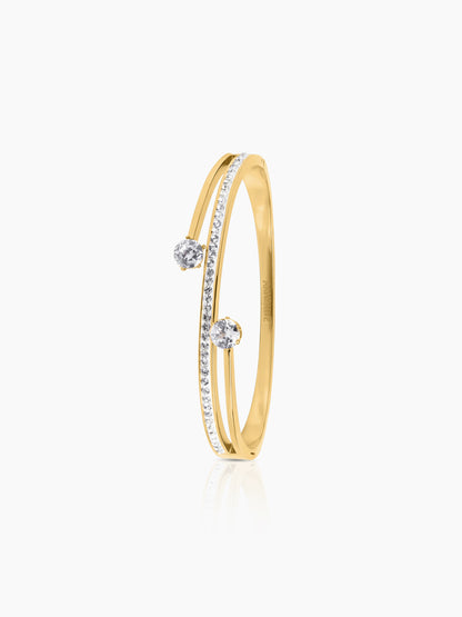 Marka Diamond Solitaire 18K Gold Plated Bracelet