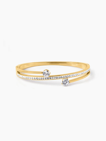 Marka Diamond Solitaire 18K Gold Plated Bracelet