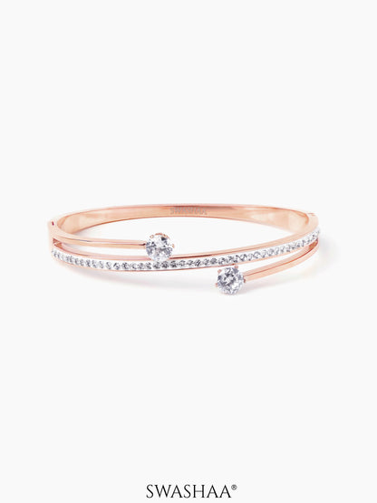Marka Diamond Solitaire Rosegold Plated Bracelet