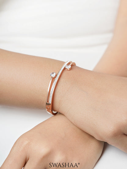 Marka Diamond Solitaire Rosegold Plated Bracelet