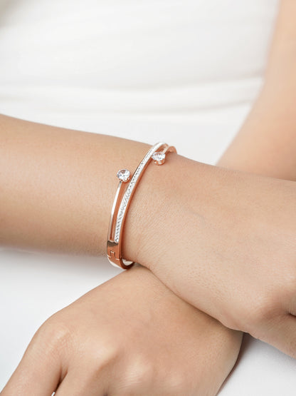 Marka Diamond Solitaire Rosegold Plated Bracelet