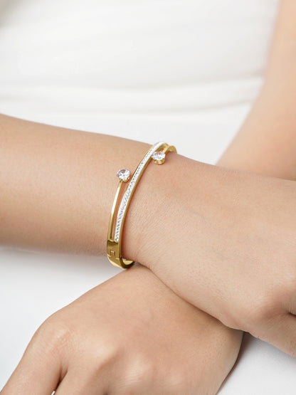 Marka Diamond Solitaire 18K Gold Plated Bracelet