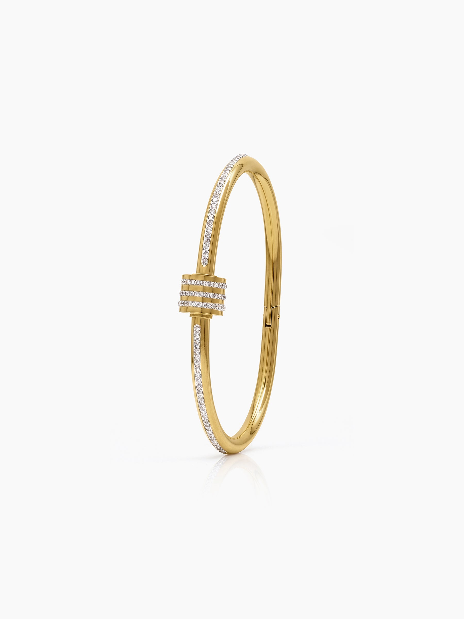 Marola Knot Loop Diamond Solitaire 18K Gold Plated Women's Solid Band Bracelet
