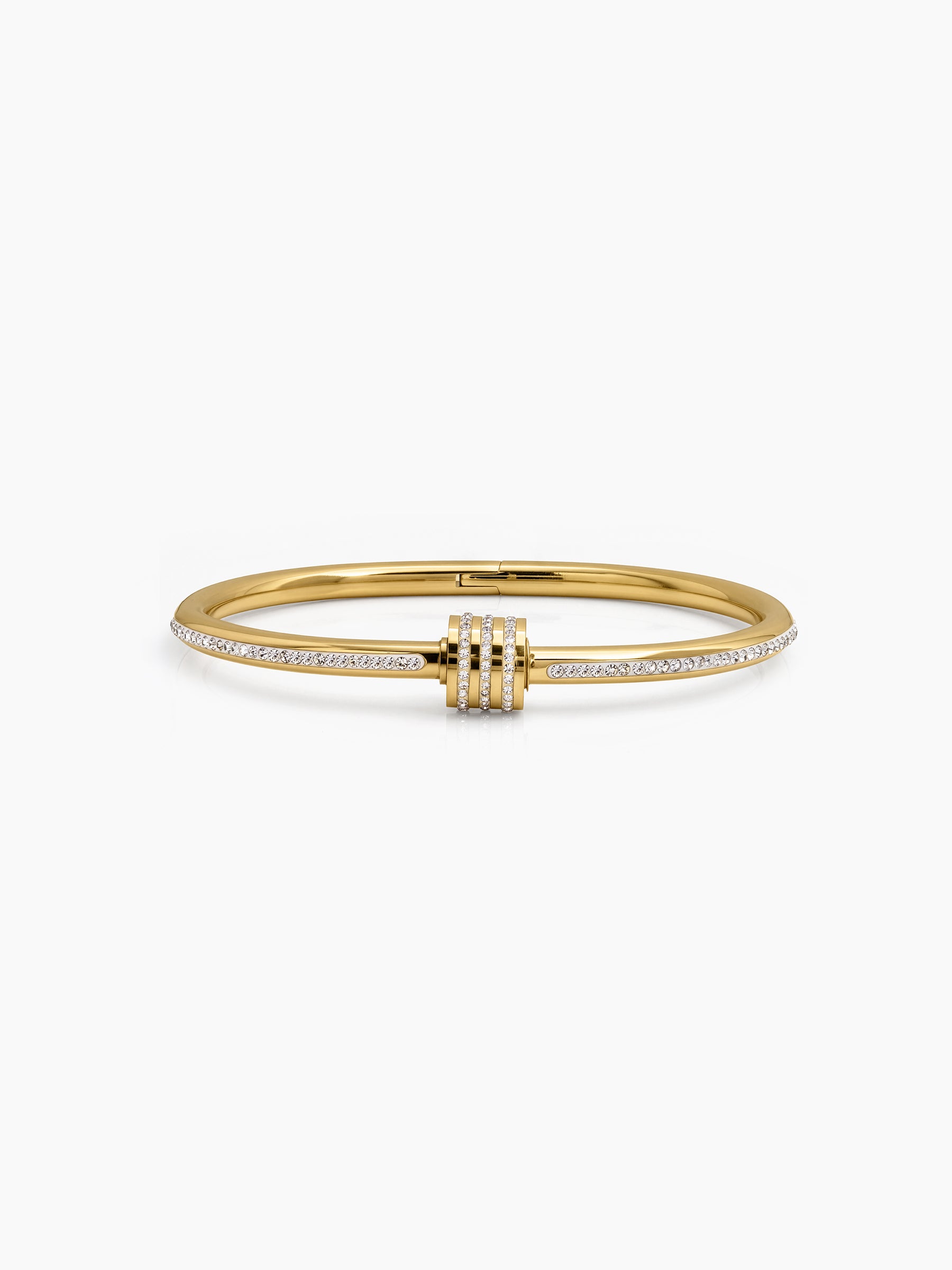 Marola Knot Loop Diamond Solitaire 18K Gold Plated Women's Solid Band Bracelet