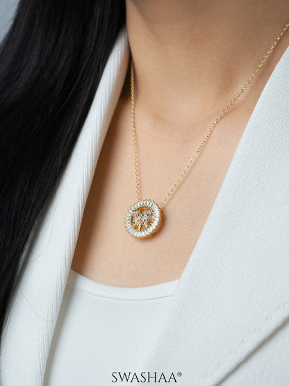 Marquise Butterfly Charm 18K Gold Plated Chain Pendant Necklace