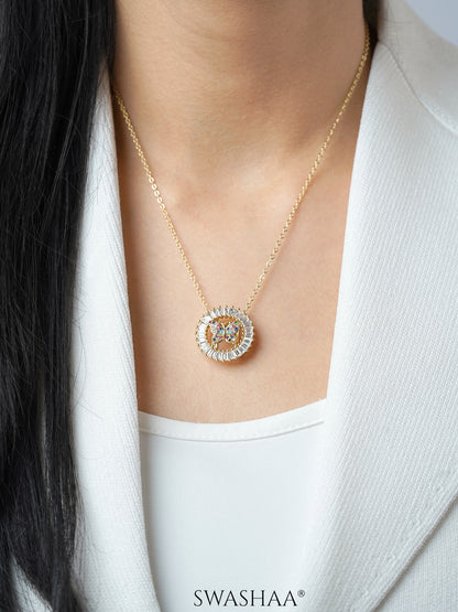 Marquise Butterfly Charm 18K Gold Plated Chain Pendant Necklace