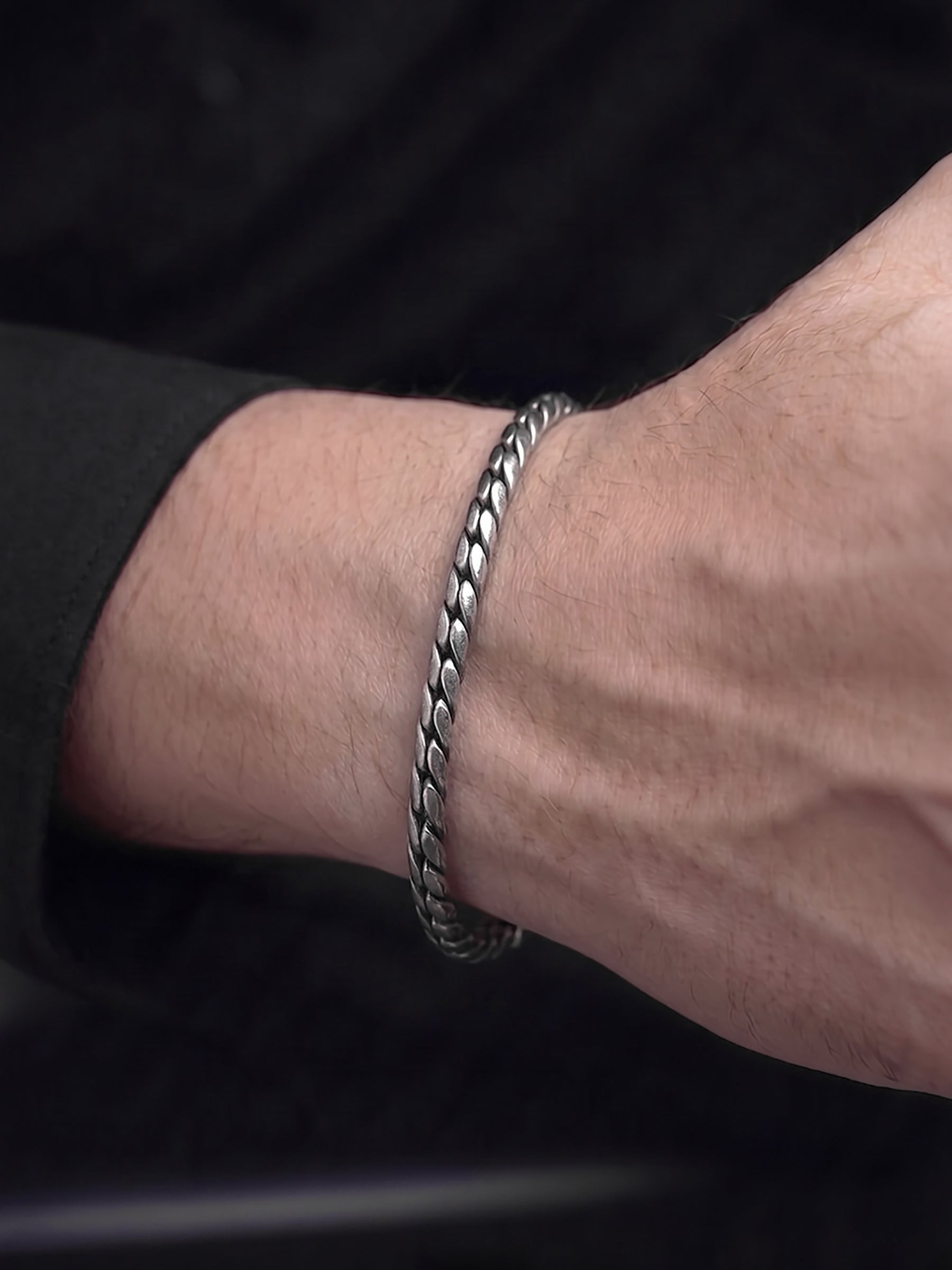 Marvion Link Silver Men's Loose Bracelet