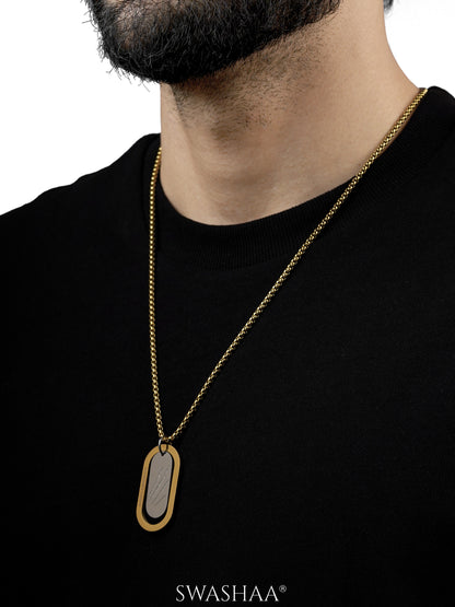 Matej Dog Tag Claw Mark 18K Gold Plated Men's Chain Pendant