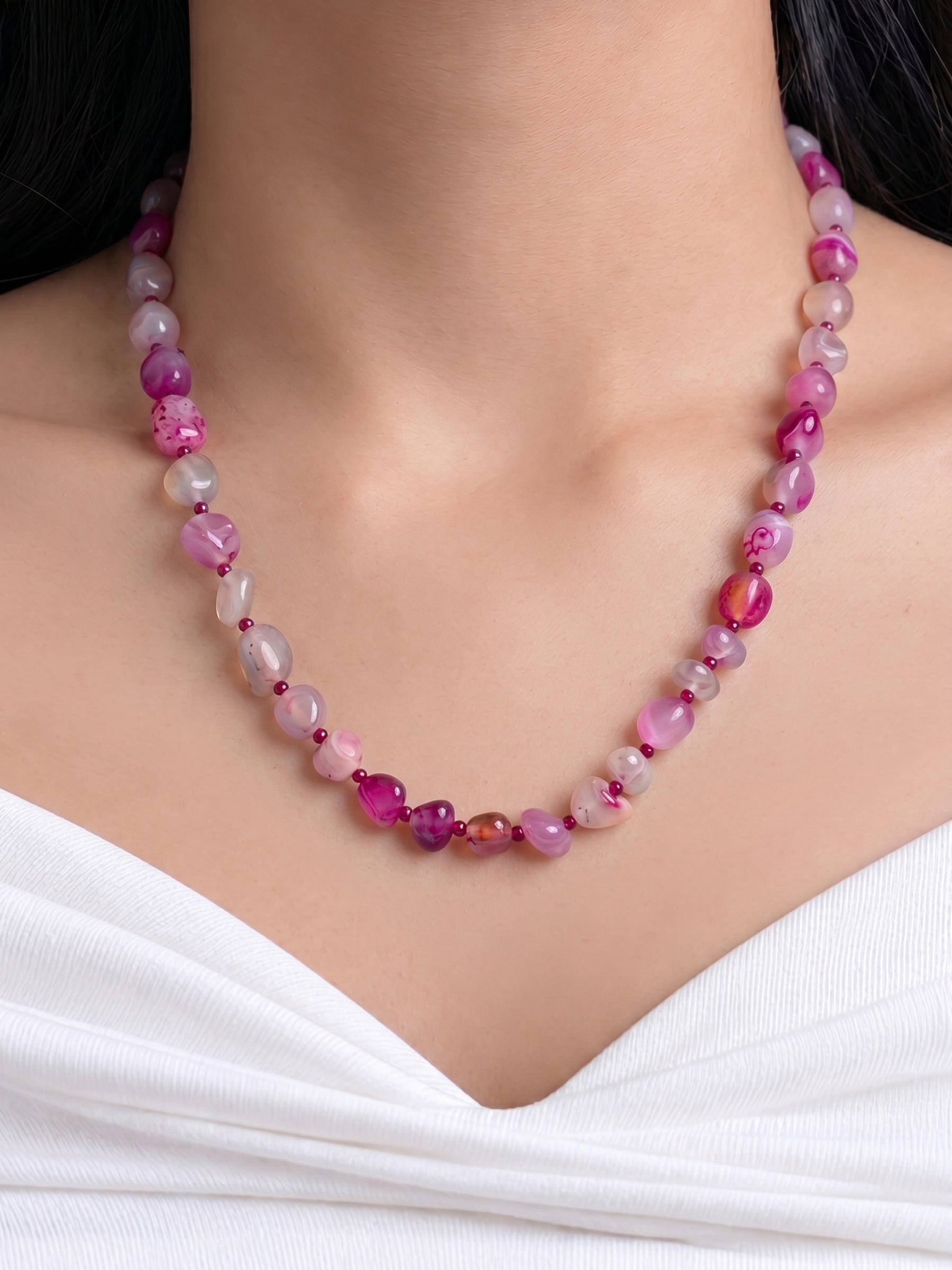 Maya Rose Pink Women’s Beaded Necklace