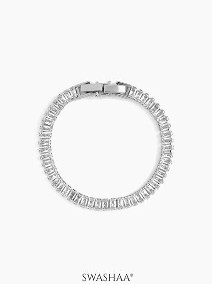 Meadow Baguette Silver Tennis Link Loose Bracelet