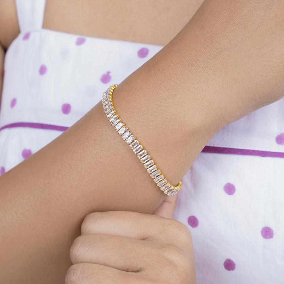 Meadow Baguette 18K Gold Plated Bracelet