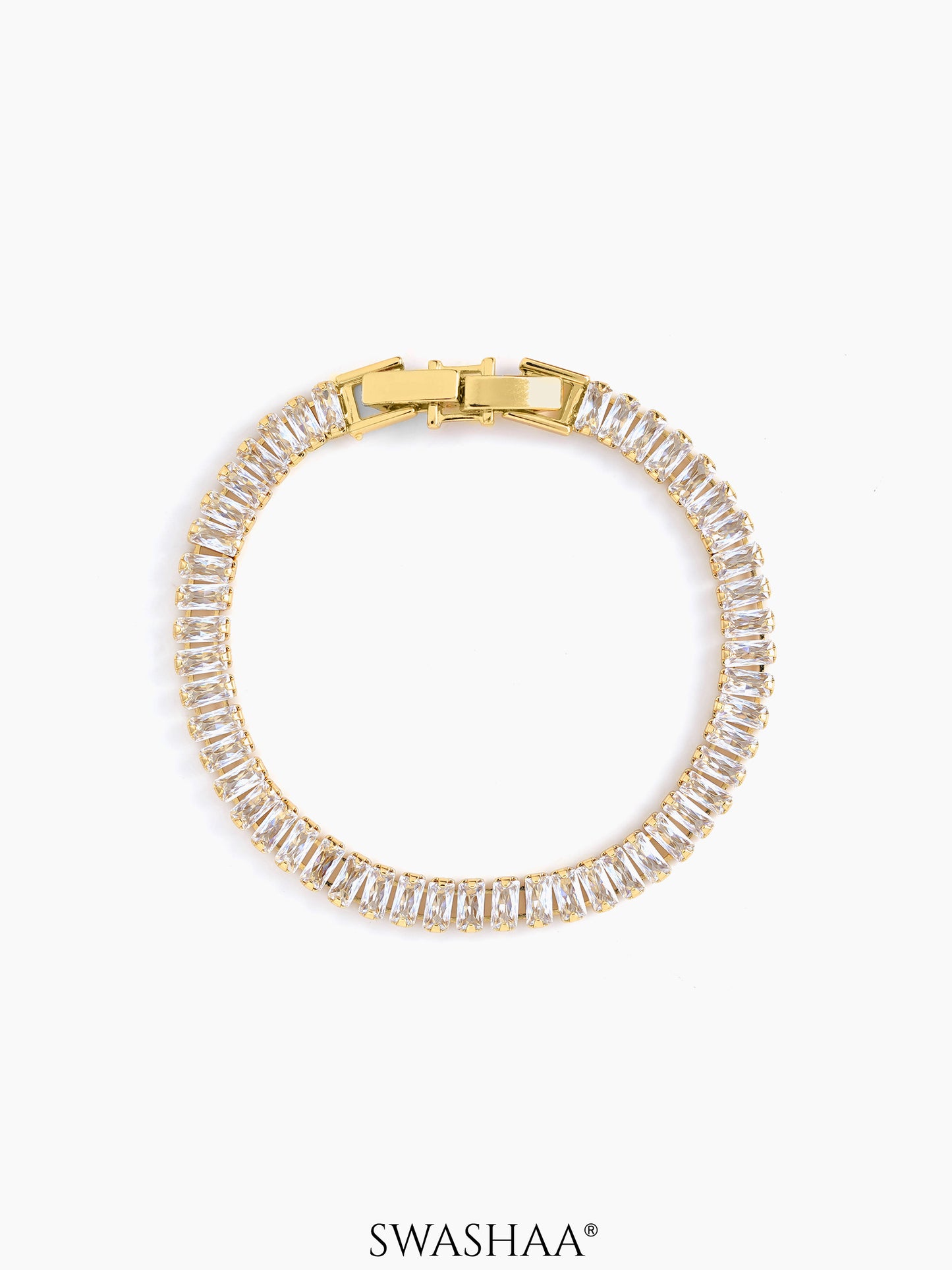 Meadow Baguette 18K Gold Plated Tennis Link Loose Bracelet