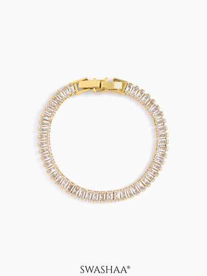 Meadow Baguette 18K Gold Plated Tennis Link Loose Bracelet